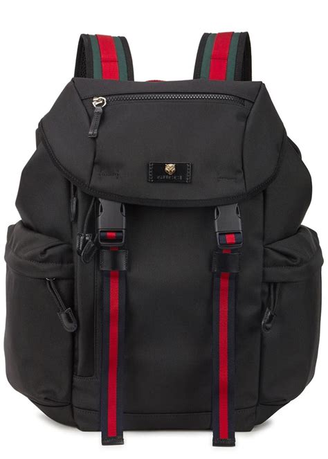 gucci black canvas backpack.